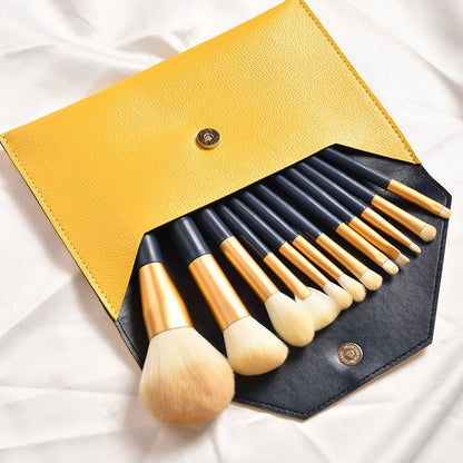A set of 12 makeup brushes